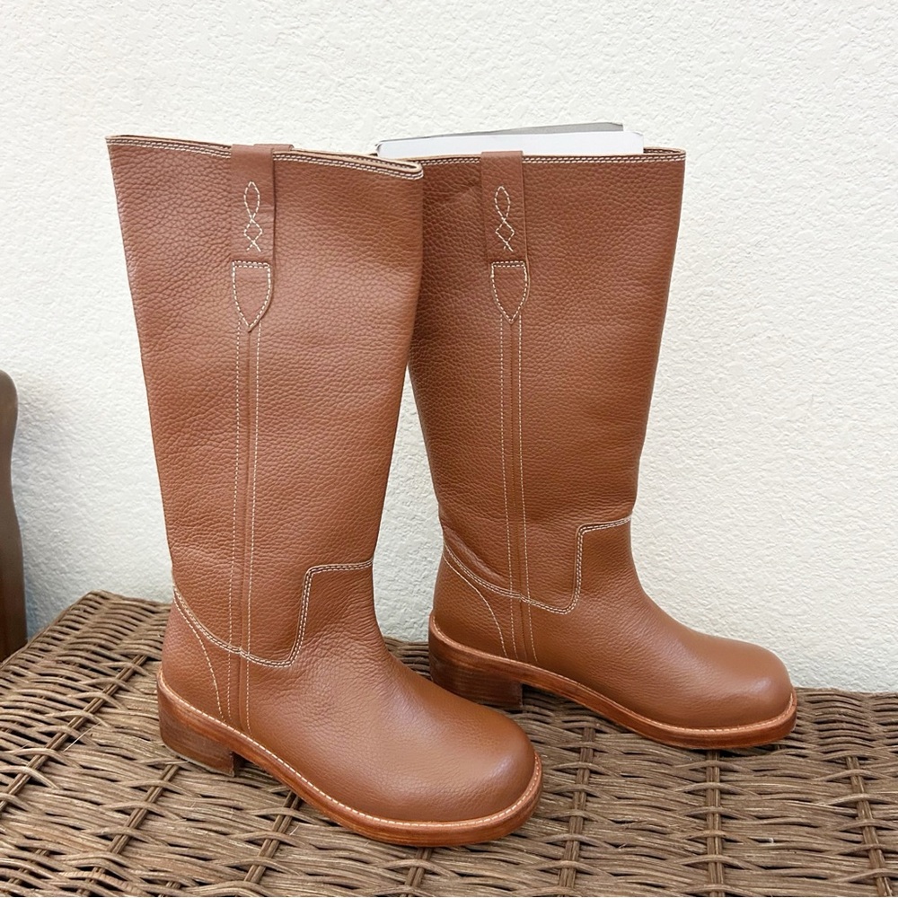 New Free People Blaze Pull On Campus Leather Boots Western Riding - Picture 6 of 11